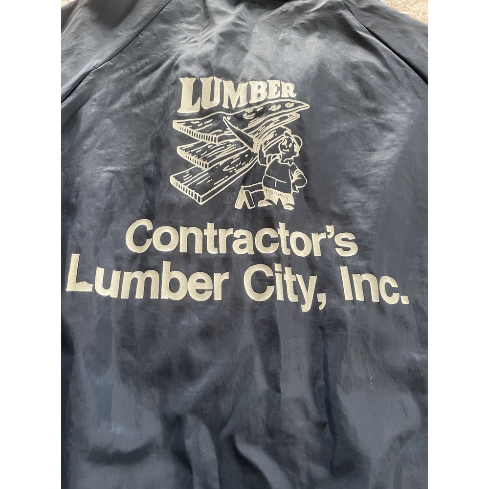 Vtg Todd Sportswear Lumber‎ Contractor's Nylon Fleece Lined Jacket Sz L Made USA